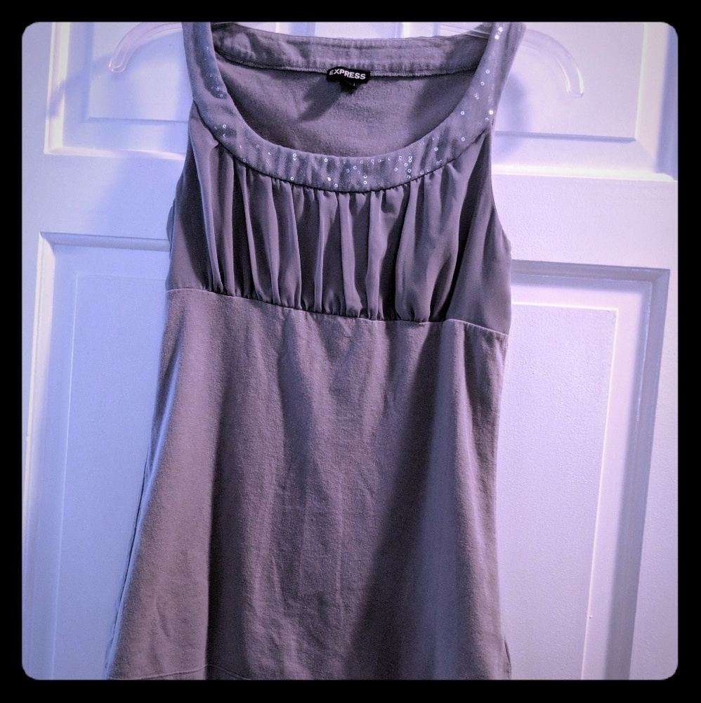 Silver night out comfortable top.